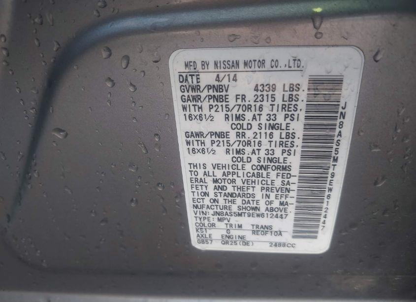 Photo 9 of 2014 Nissan Rogue SELECT S (VIN JN8AS5MT9EW612447)