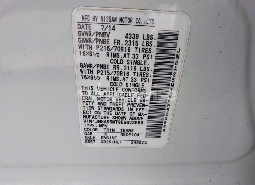 Photo 9 of 2014 Nissan Rogue SELECT S (VIN JN8AS5MT9EW623559)