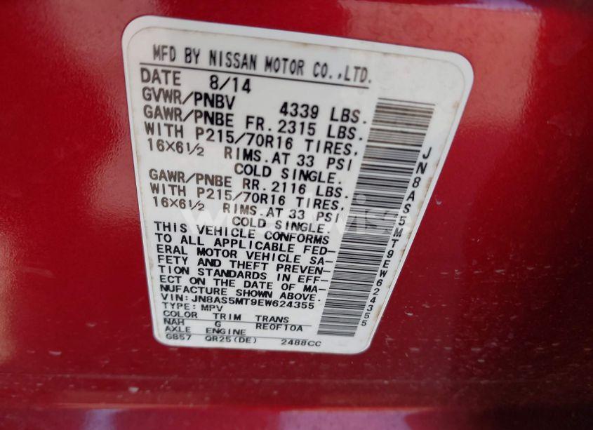 Photo 9 of 2014 Nissan Rogue SELECT S (VIN JN8AS5MT9EW624355)