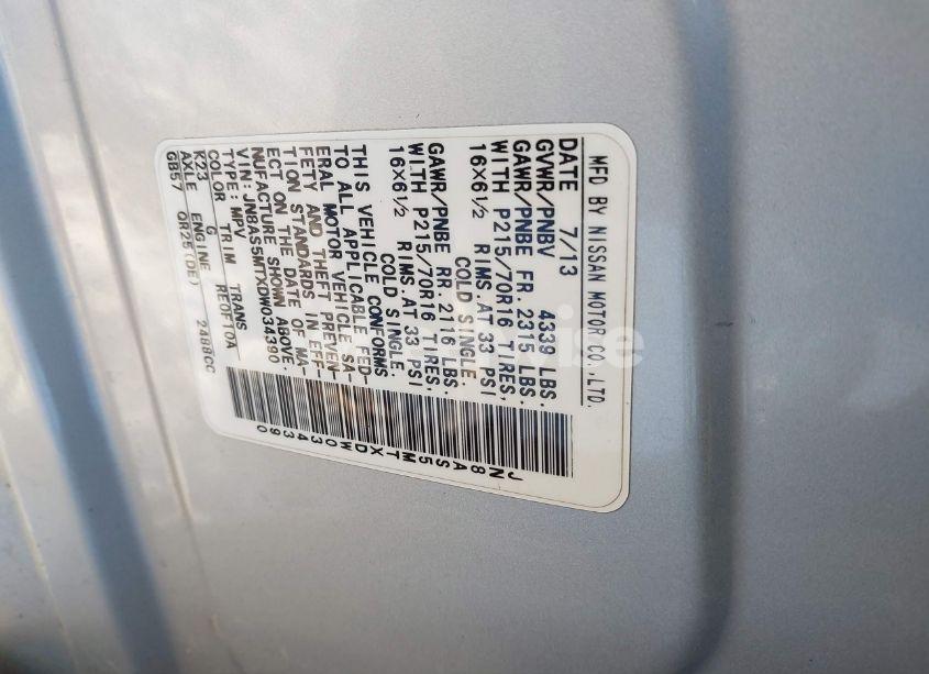 Photo 9 of 2013 Nissan Rogue S (VIN JN8AS5MTXDW034390)