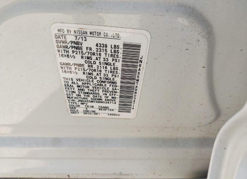 Photo 9 of 2013 Nissan Rogue S (VIN JN8AS5MTXDW034714)