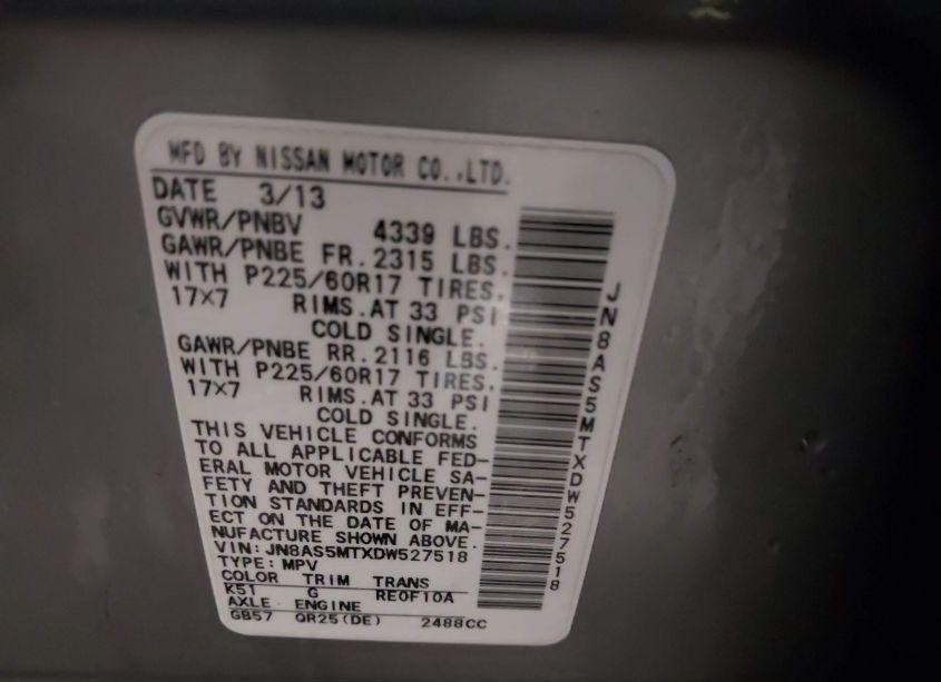 Photo 9 of 2013 Nissan Rogue SV (VIN JN8AS5MTXDW527518)