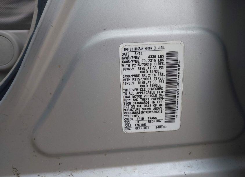 Photo 9 of 2013 Nissan Rogue S (VIN JN8AS5MTXDW536218)