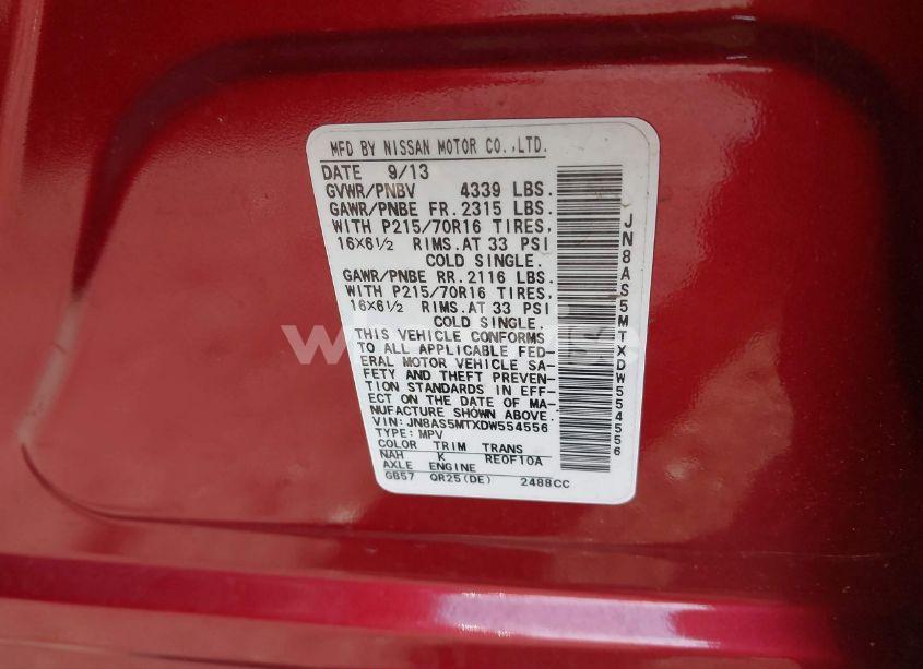 Photo 9 of 2013 Nissan Rogue S (VIN JN8AS5MTXDW554556)