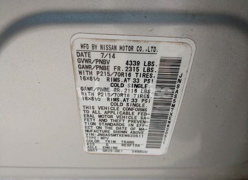 Photo 9 of 2014 Nissan Rogue SELECT S (VIN JN8AS5MTXEW620511)