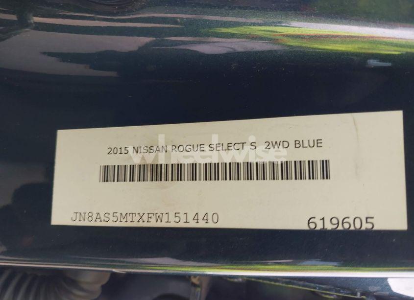 Photo 9 of 2015 Nissan Rogue SELECT S (VIN JN8AS5MTXFW151440)