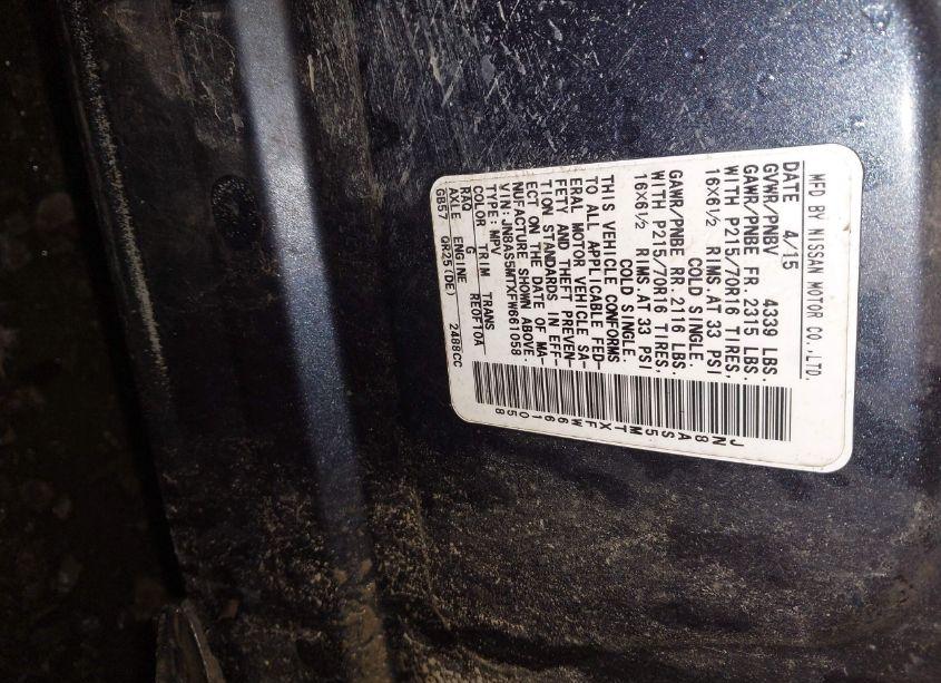 Photo 9 of 2015 Nissan Rogue SELECT S (VIN JN8AS5MTXFW661058)