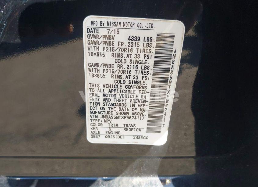 Photo 9 of 2015 Nissan Rogue SELECT S (VIN JN8AS5MTXFW674117)