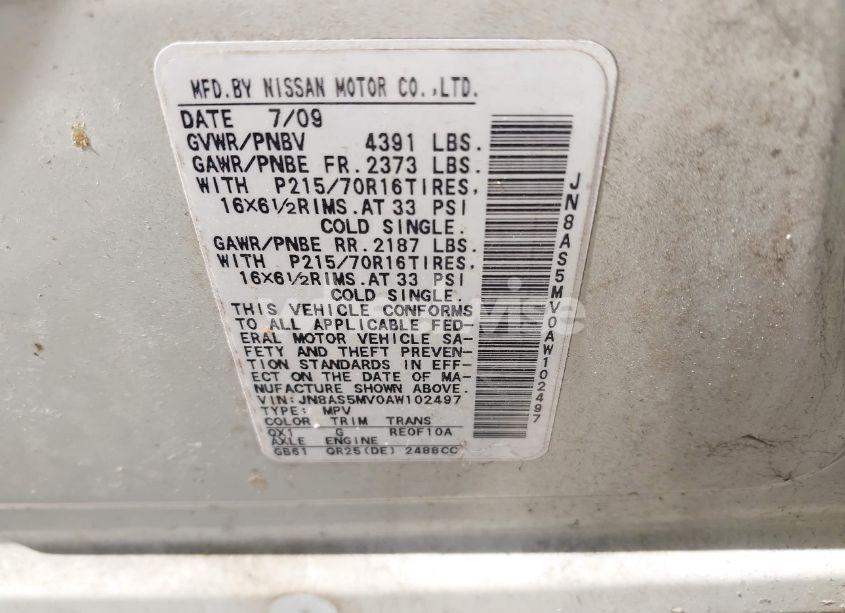 Photo 9 of 2010 Nissan Rogue S (VIN JN8AS5MV0AW102497)