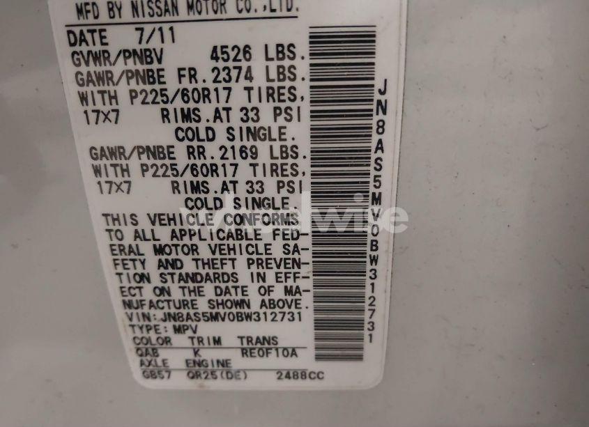 Photo 9 of 2011 Nissan Rogue SV (VIN JN8AS5MV0BW312731)