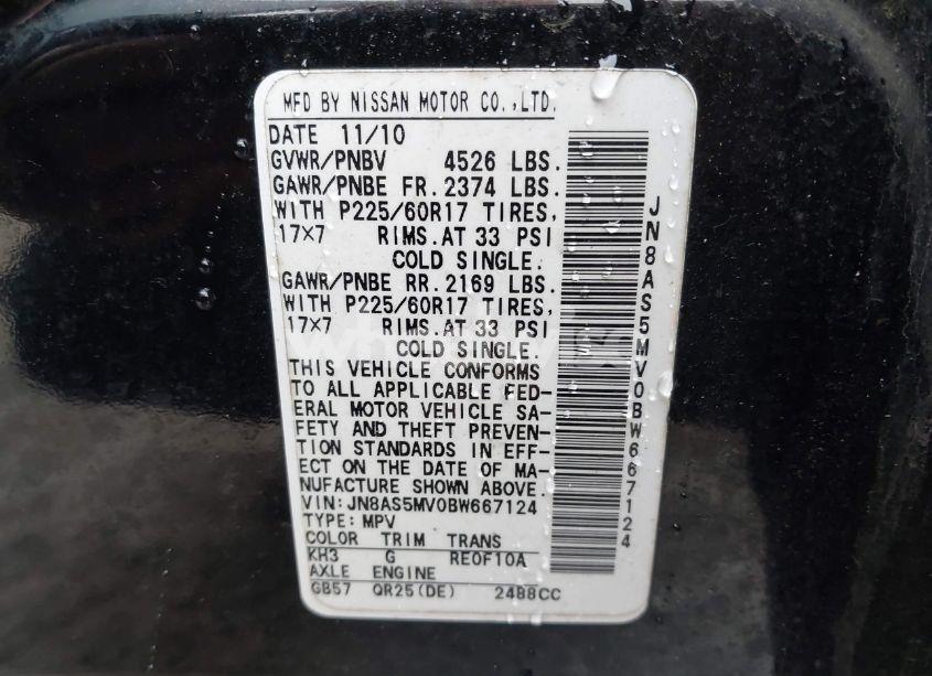 Photo 9 of 2011 Nissan Rogue SV (VIN JN8AS5MV0BW667124)