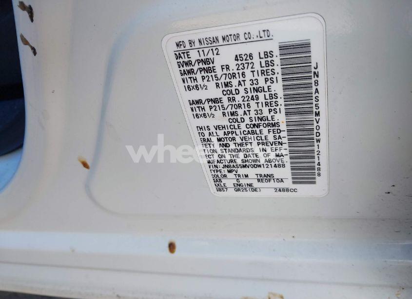 Photo 9 of 2013 Nissan Rogue S (VIN JN8AS5MV0DW121488)