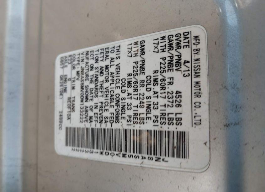 Photo 9 of 2013 Nissan Rogue SV (VIN JN8AS5MV0DW133222)