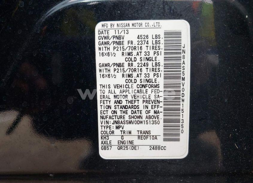 Photo 9 of 2013 Nissan Rogue S (VIN JN8AS5MV0DW151350)