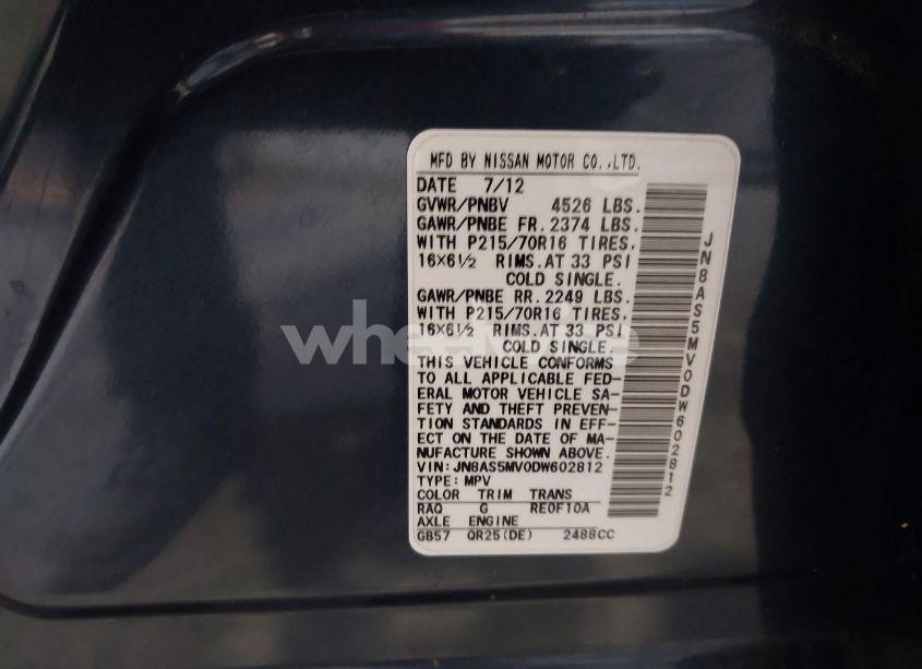 Photo 9 of 2013 Nissan Rogue S (VIN JN8AS5MV0DW602812)