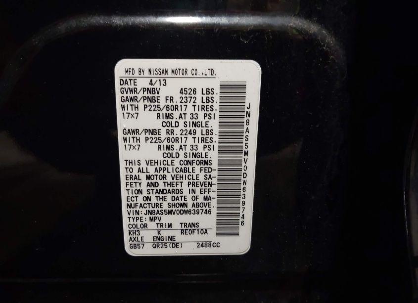 Photo 9 of 2013 Nissan Rogue SV (VIN JN8AS5MV0DW639746)