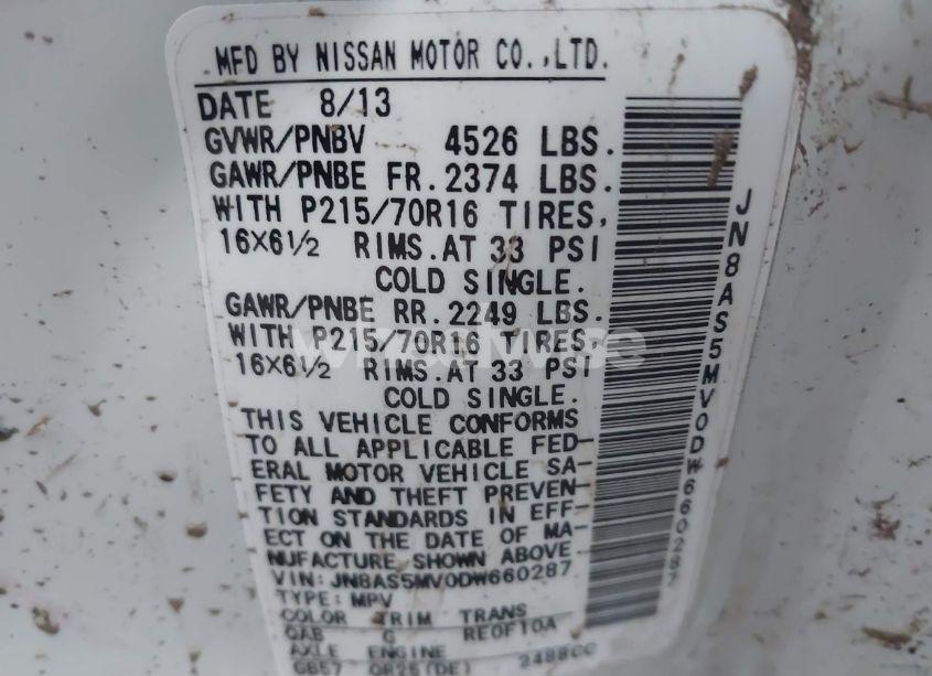 Photo 9 of 2013 Nissan Rogue S (VIN JN8AS5MV0DW660287)