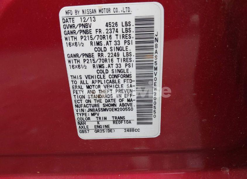 Photo 9 of 2014 Nissan Rogue SELECT S (VIN JN8AS5MV0EW200550)