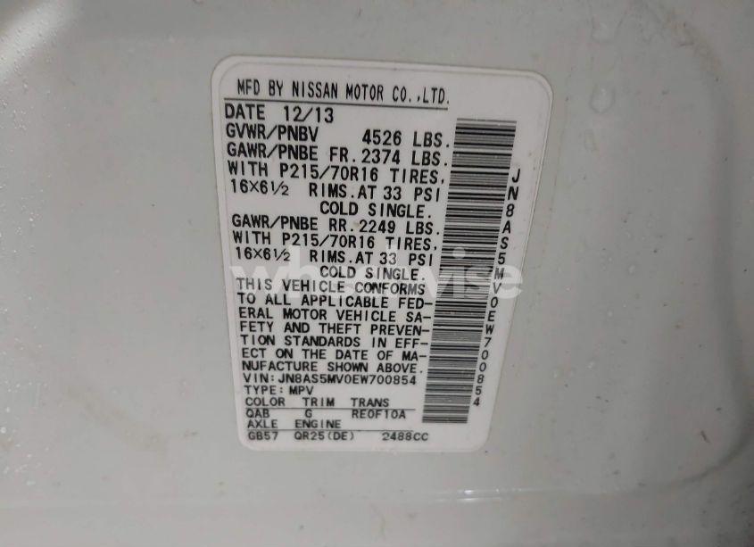 Photo 9 of 2014 Nissan Rogue SELECT S (VIN JN8AS5MV0EW700854)