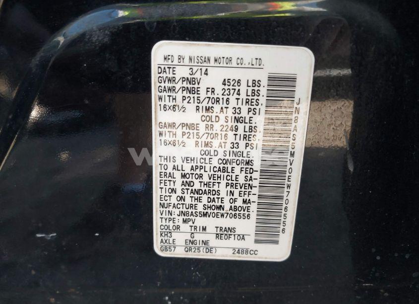 Photo 9 of 2014 Nissan Rogue SELECT S (VIN JN8AS5MV0EW706556)