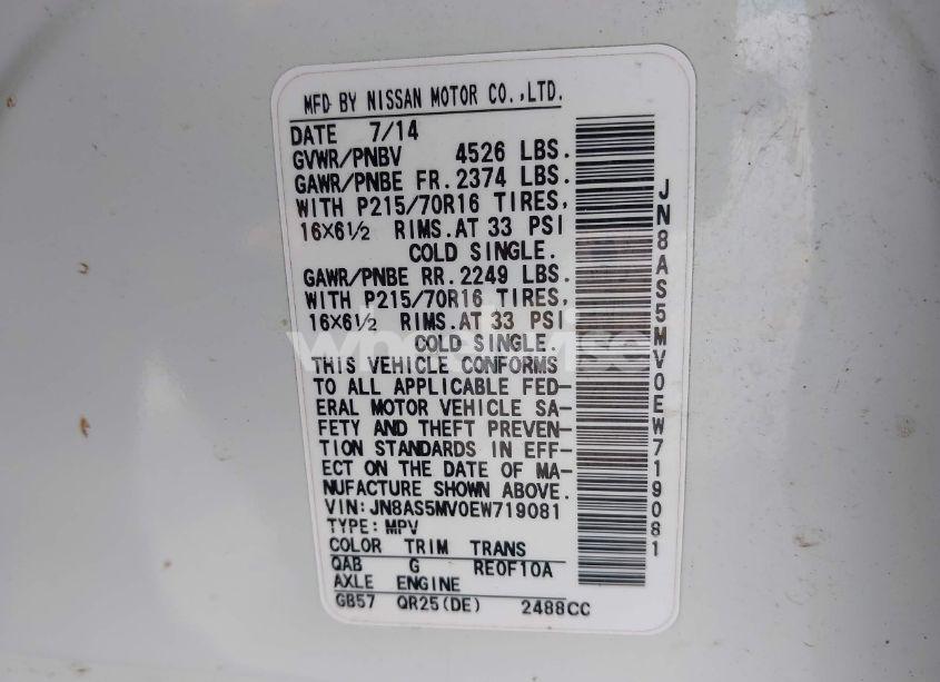 Photo 9 of 2014 Nissan Rogue SELECT S (VIN JN8AS5MV0EW719081)