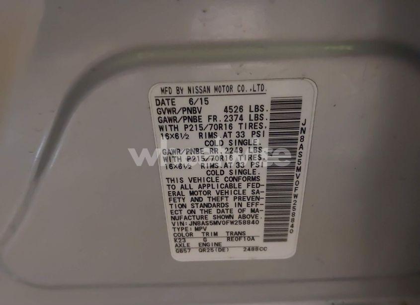 Photo 9 of 2015 Nissan Rogue SELECT S (VIN JN8AS5MV0FW258840)