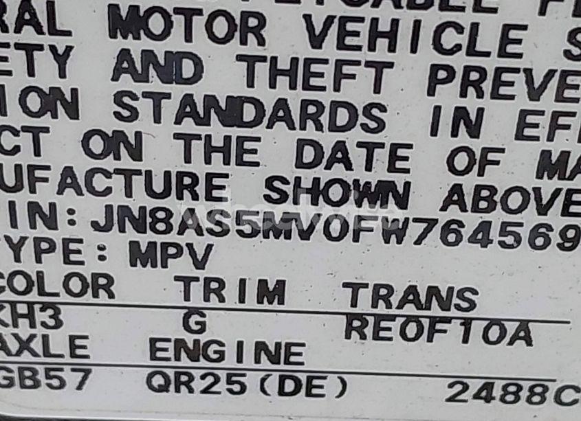 Photo 9 of 2015 Nissan Rogue SELECT S (VIN JN8AS5MV0FW764569)