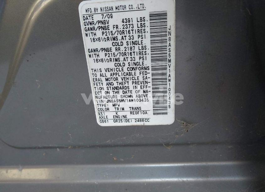 Photo 9 of 2010 Nissan Rogue S (VIN JN8AS5MV1AW100435)