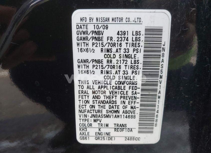 Photo 9 of 2010 Nissan Rogue S (VIN JN8AS5MV1AW114688)