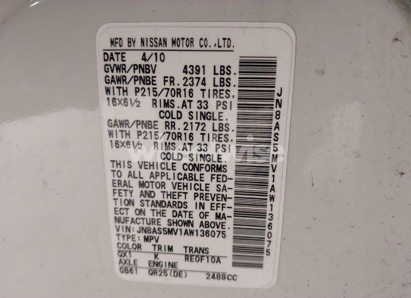 Photo 9 of 2010 Nissan Rogue S (VIN JN8AS5MV1AW136075)