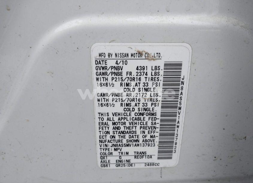 Photo 9 of 2010 Nissan Rogue S (VIN JN8AS5MV1AW137923)