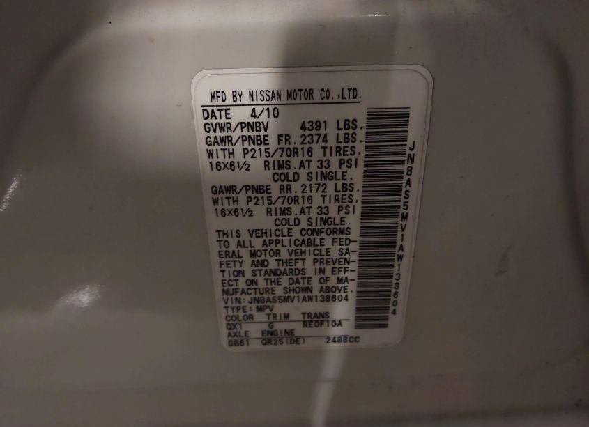 Photo 9 of 2010 Nissan Rogue S (VIN JN8AS5MV1AW138604)