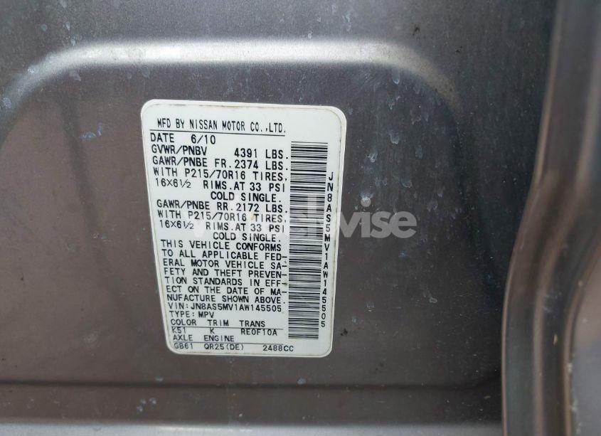 Photo 9 of 2010 Nissan Rogue S (VIN JN8AS5MV1AW145505)