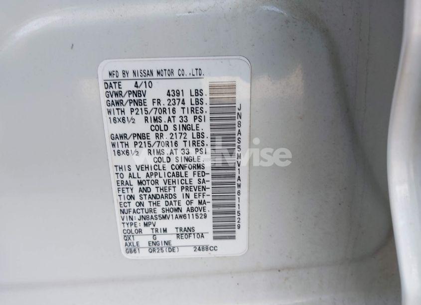 Photo 9 of 2010 Nissan Rogue S (VIN JN8AS5MV1AW611529)