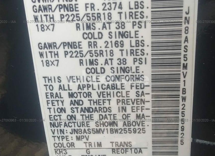 Photo 9 of 2011 Nissan Rogue SV (VIN JN8AS5MV1BW255925)