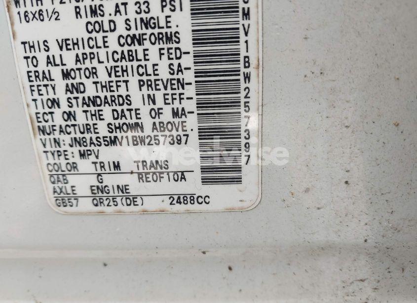 Photo 9 of 2011 Nissan Rogue S (VIN JN8AS5MV1BW257397)