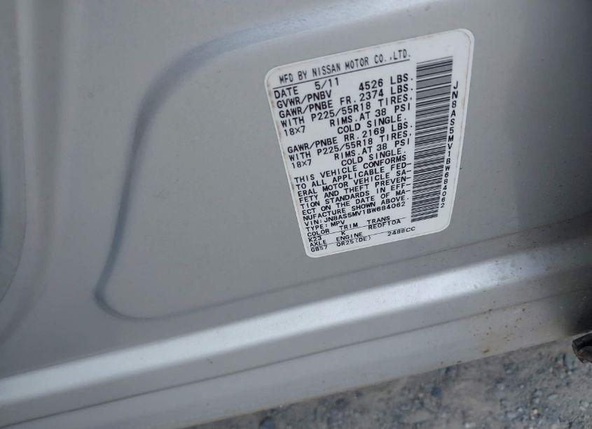 Photo 9 of 2011 Nissan Rogue SV (VIN JN8AS5MV1BW684062)