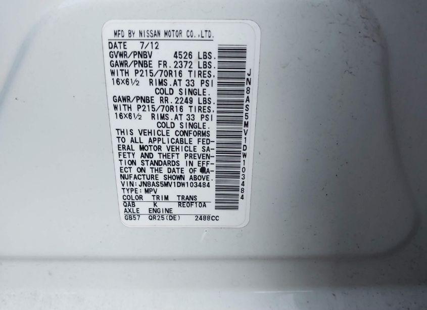 Photo 9 of 2013 Nissan Rogue S (VIN JN8AS5MV1DW103484)