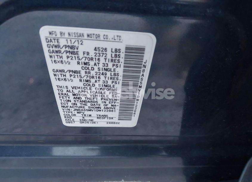 Photo 9 of 2013 Nissan Rogue S (VIN JN8AS5MV1DW122861)