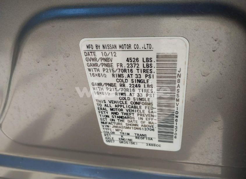 Photo 9 of 2013 Nissan Rogue S (VIN JN8AS5MV1DW613706)