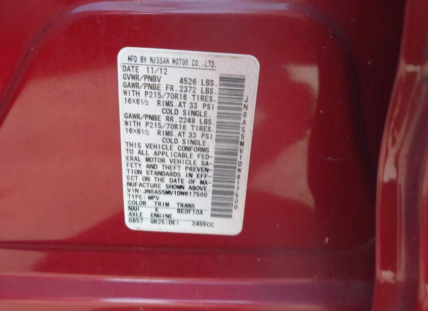 Photo 9 of 2013 Nissan Rogue S (VIN JN8AS5MV1DW617500)