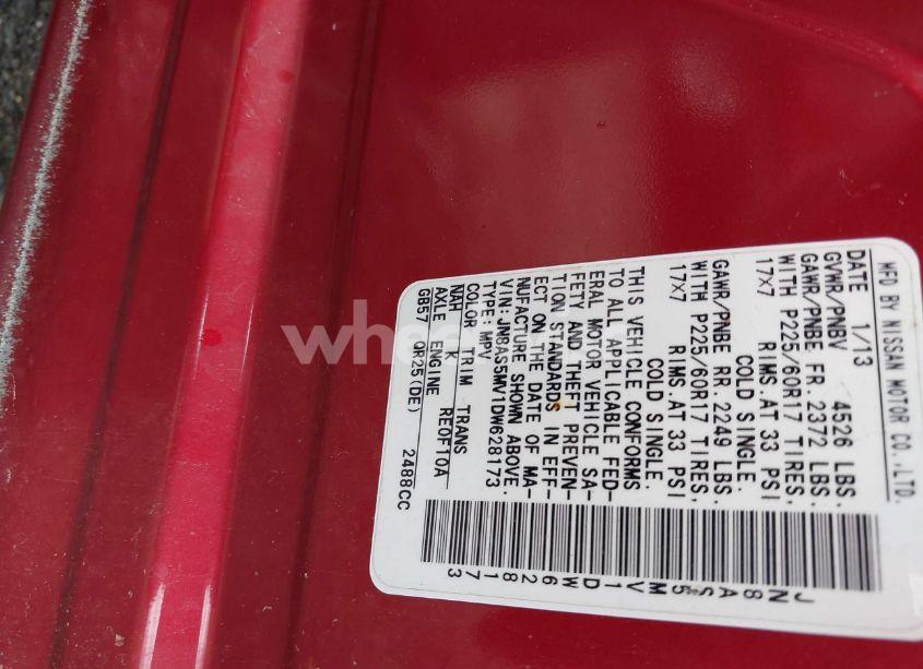 Photo 9 of 2013 Nissan Rogue SV (VIN JN8AS5MV1DW628173)