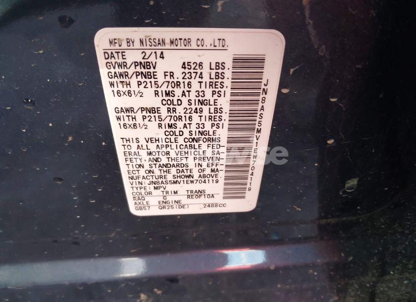 Photo 9 of 2014 Nissan Rogue SELECT S (VIN JN8AS5MV1EW704119)