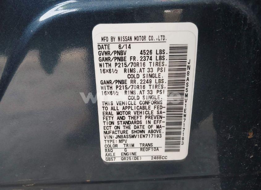 Photo 9 of 2014 Nissan Rogue SELECT S (VIN JN8AS5MV1EW717193)