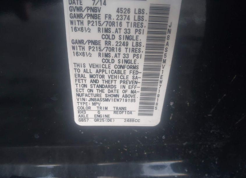 Photo 9 of 2014 Nissan Rogue SELECT S (VIN JN8AS5MV1EW719185)