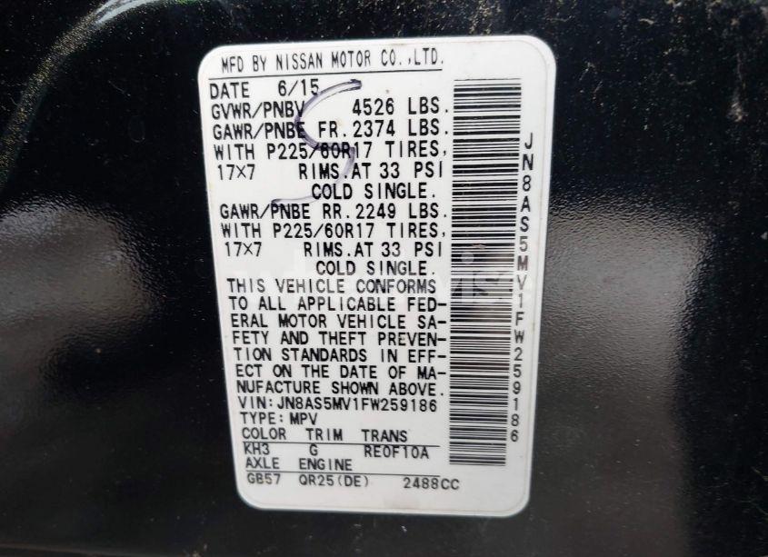 Photo 9 of 2015 Nissan Rogue SELECT S (VIN JN8AS5MV1FW259186)