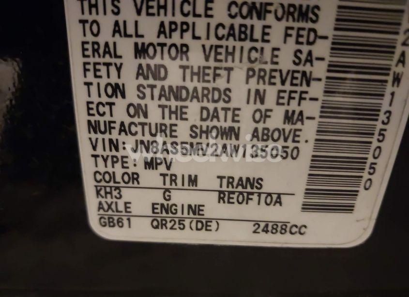 Photo 9 of 2010 Nissan Rogue SL (VIN JN8AS5MV2AW135050)