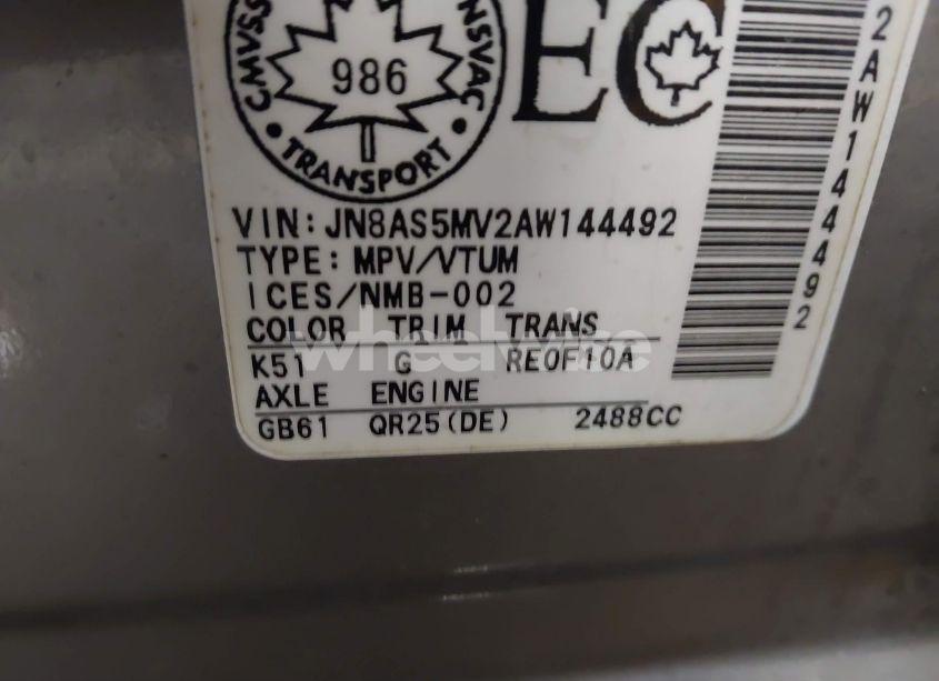 Photo 9 of 2010 Nissan Rogue SL (VIN JN8AS5MV2AW144492)