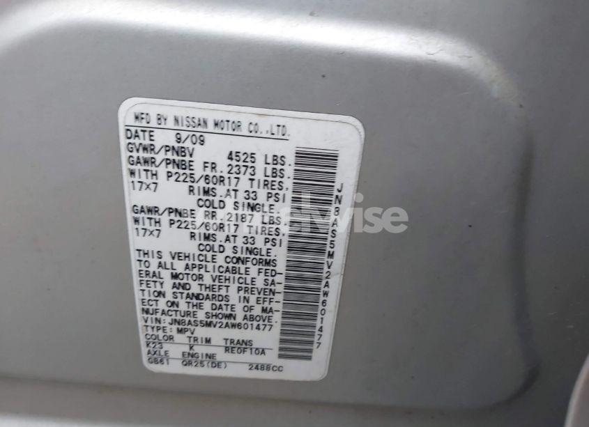 Photo 9 of 2010 Nissan Rogue SL (VIN JN8AS5MV2AW601477)