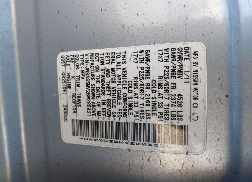 Photo 9 of 2011 Nissan Rogue SV (VIN JN8AS5MV2BW285421)